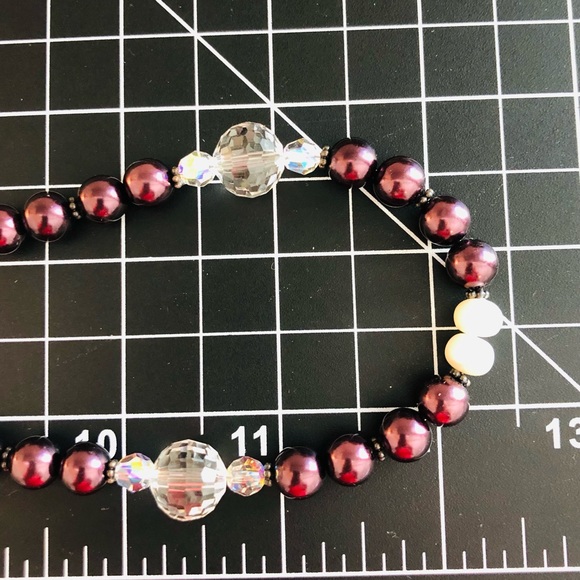 Vintage Deco Crystal Glass Pearl Necklace - Picture 12 of 15